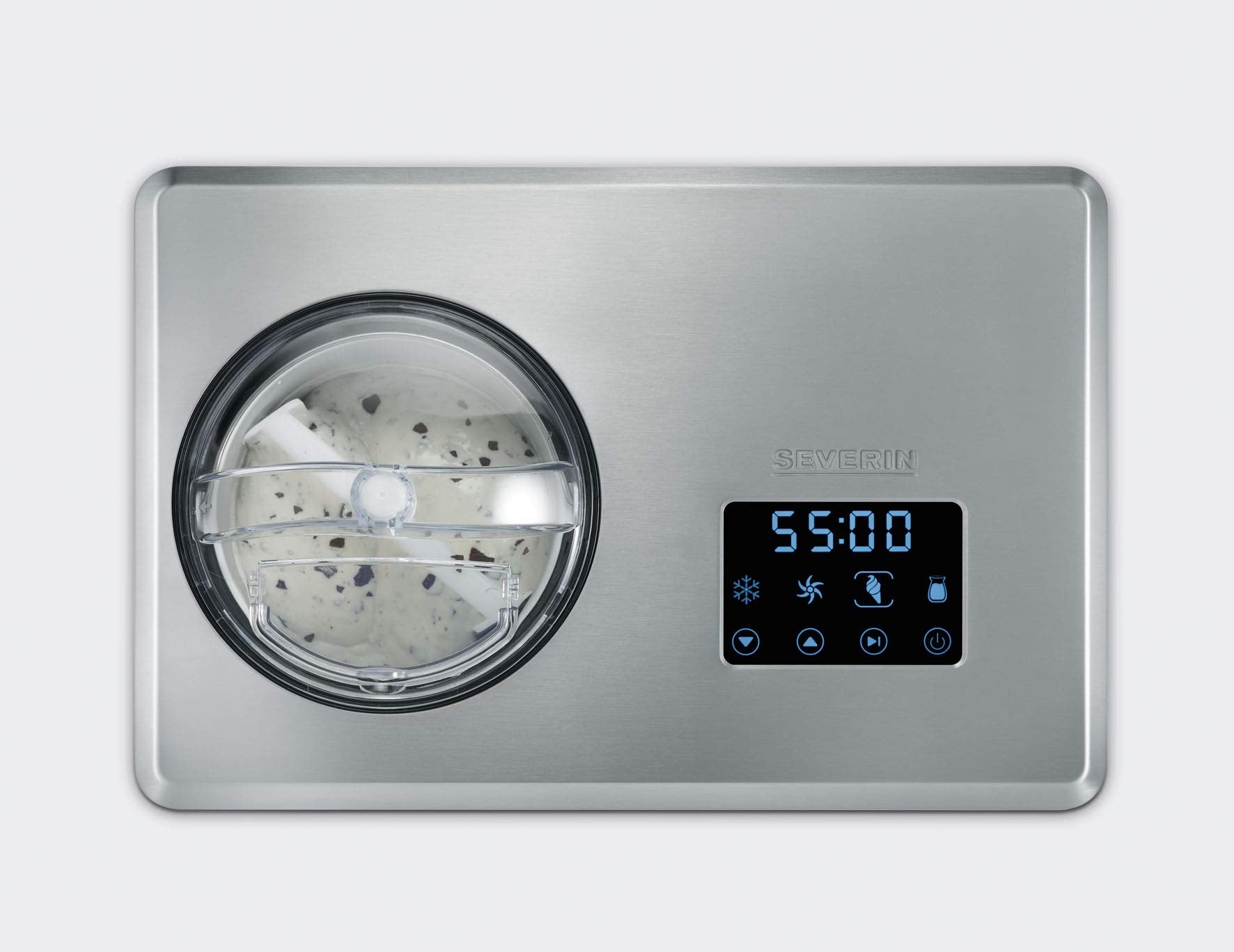 SEVERIN EZ 7405 2-in-1 Eismaschine mit Kompressor Edelstahl