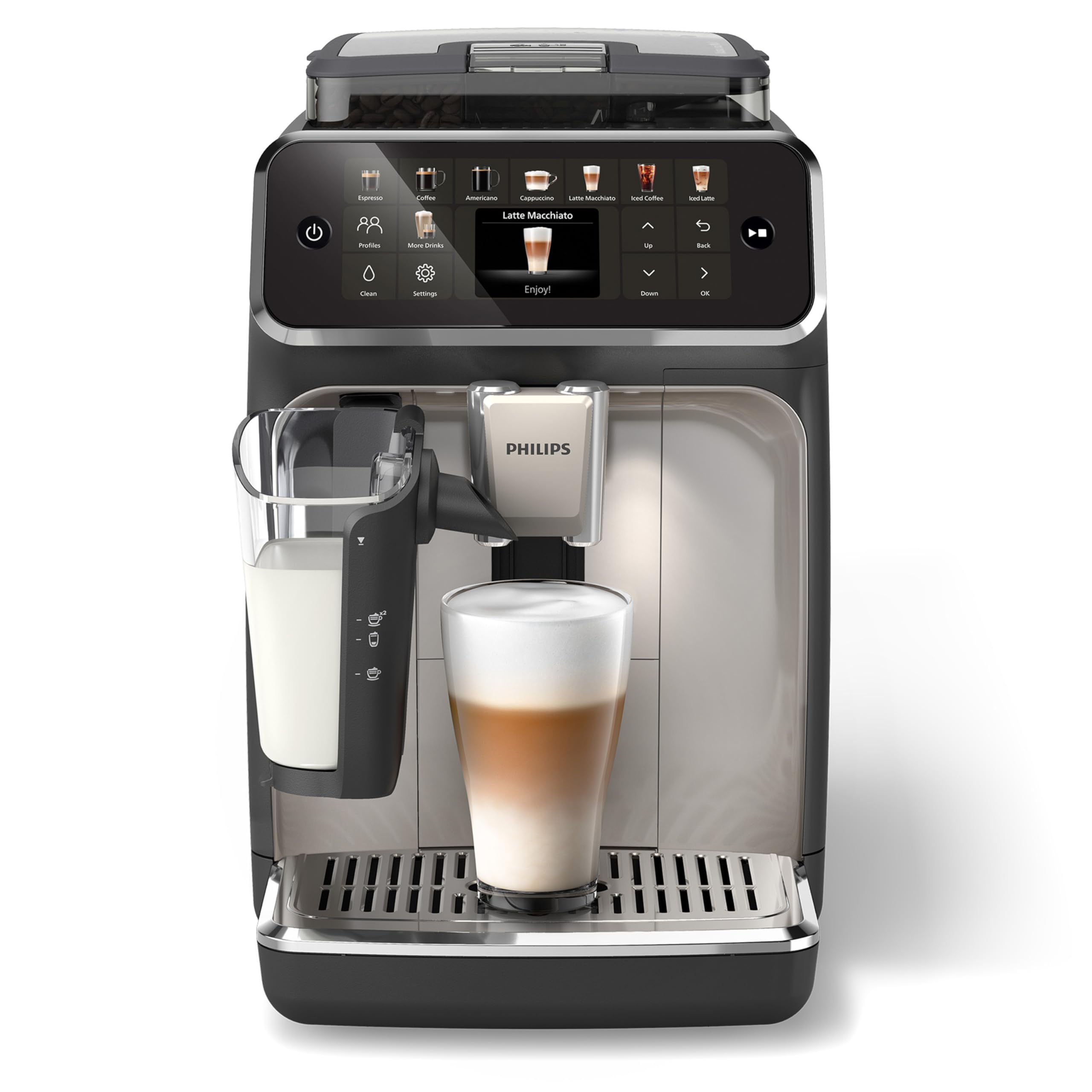 Philips Serie 5500 EP5547/90 Kaffeevollautomat LatteGo Schwarz Verchromt