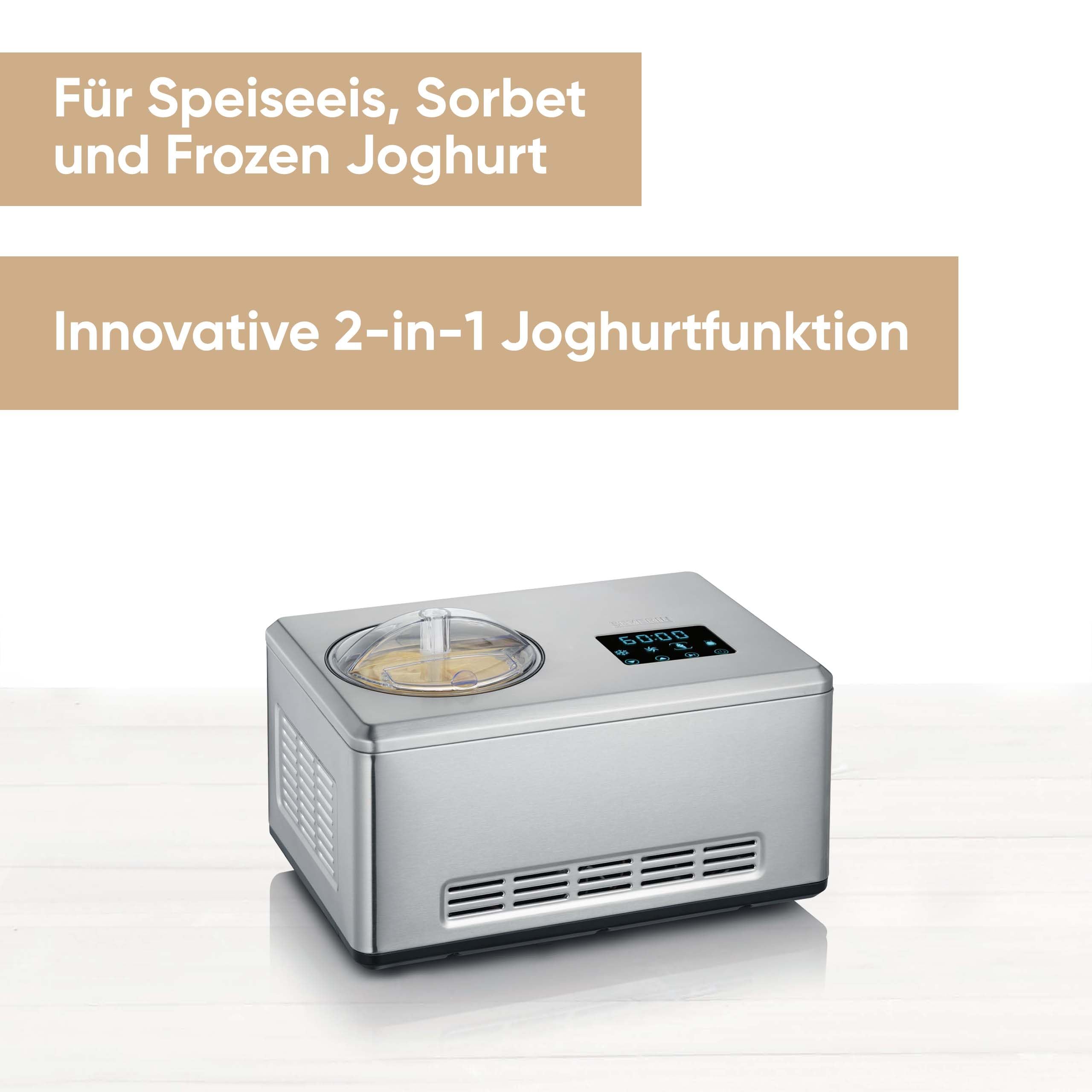 SEVERIN EZ 7405 2-in-1 Eismaschine mit Kompressor Edelstahl