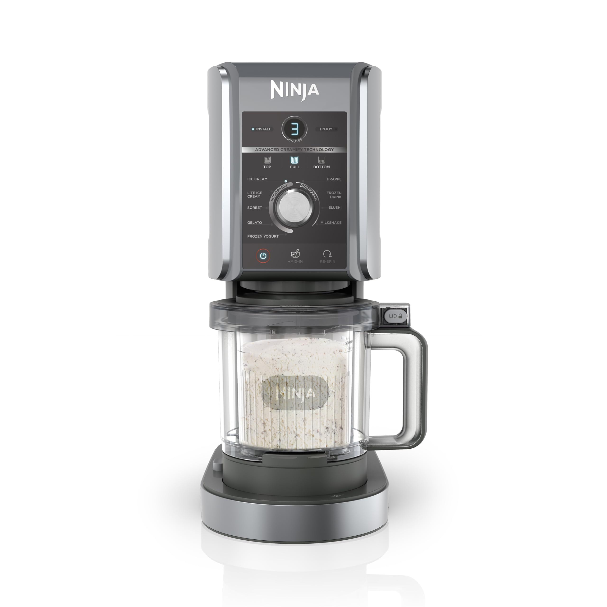Ninja CREAMi Deluxe NC502EU Ice Cream Maker 2 Cups Silver