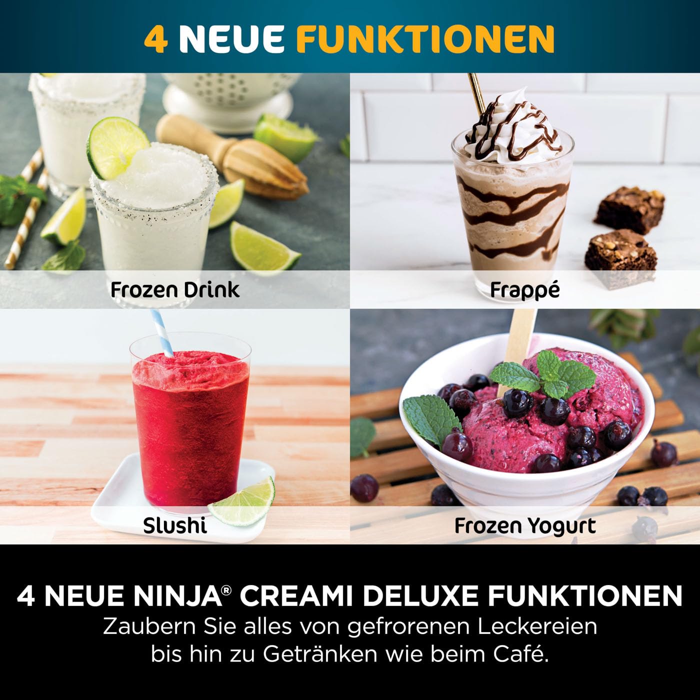 Ninja CREAMi Deluxe NC502EU Ice Cream Maker 2 Cups Silver