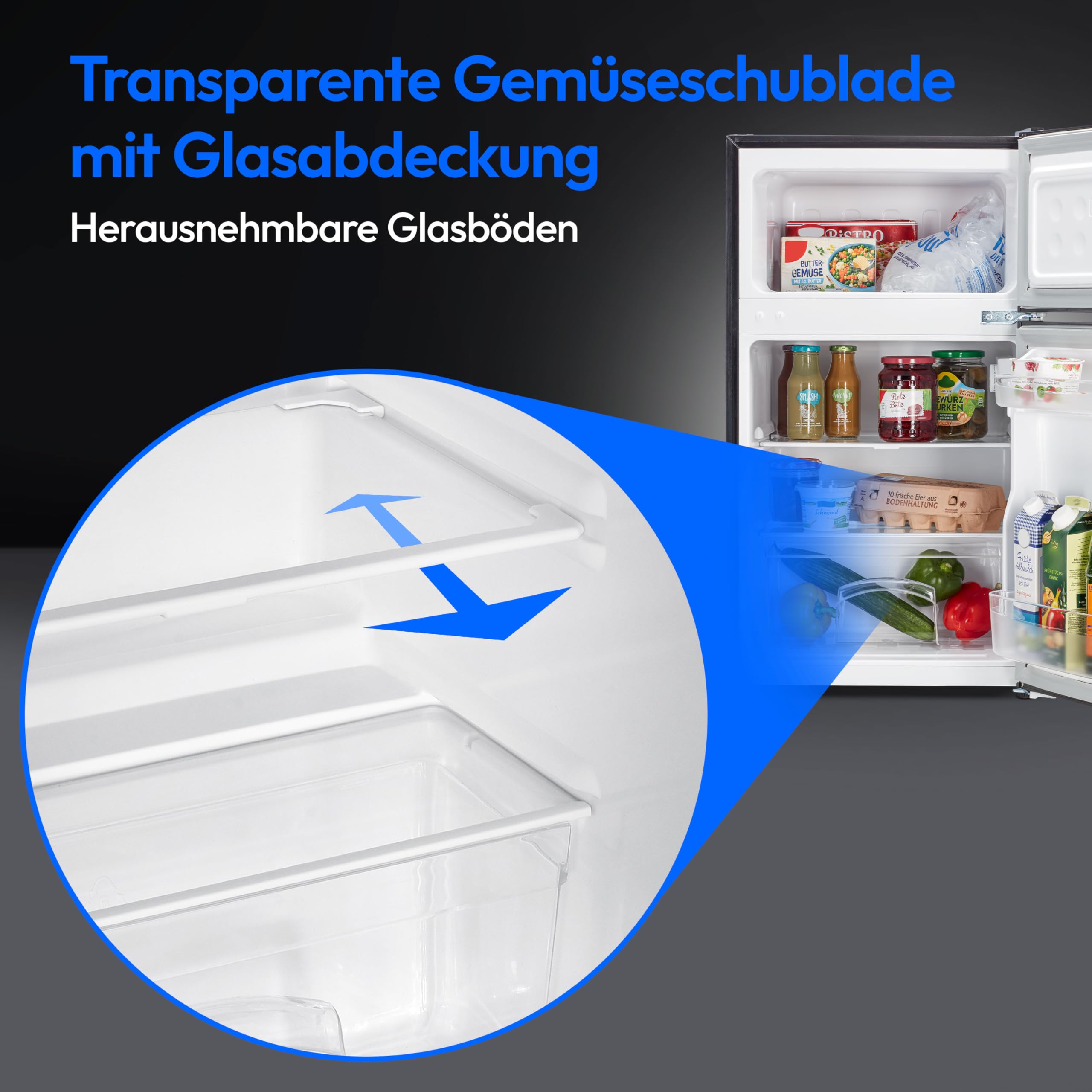 MEDION MD 37689 Mini Kühl-Gefrierkombination 85 L Grau